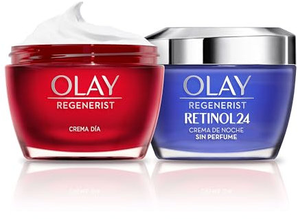Olay Regenerist Crema Facial de Día 50ml Y Olay Retinol24 Crema De Noche 50ml. Pack De 2 Cremas Hidratantes Antiarrugas. Piel Más Firme Y Suave