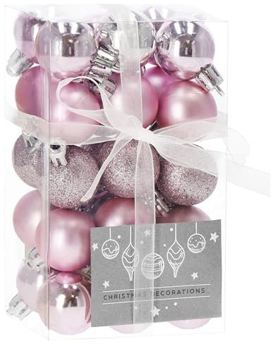 SPRINGOS Christbaumkugel Kunstkugeln 30 Stück Ø 3 cm Bruchsicher Weihnachtskugeln Glitzer Matt Glanz Weihnachtsdeko Weihnachten