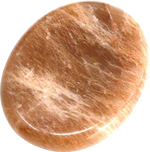 Edelstein Daumenstein, Taschenstein, 1 Stück Worrystone Worry Stone Farbe wählbar, Kristall Handschmeichler (Indischer Mondstein)