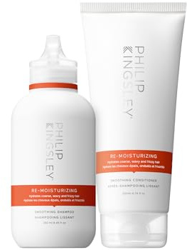 Philip Kingsley | Set de champú y acondicionador rehidratante | Dúo de hidratación para cabello rizado, encrespado, seco y ondulado | Hidrata y suaviza el cabello | 250ml y 200ml