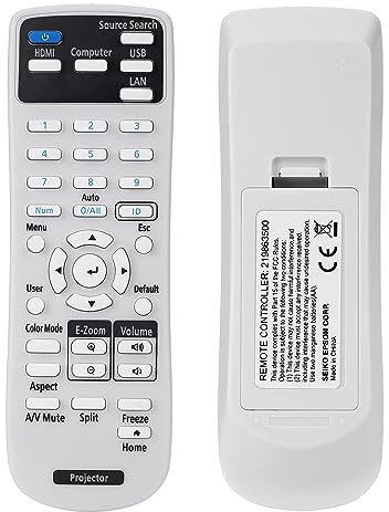 Aimdio 219863500 Beamer Fernbedienung für Epson EB-FH52 FH06 EH-TW740 TW750 TW710 EB-W51 W06 W49 W52 X06 X49 X51 X500 EB-760W 770F 775F 720 725W 725Wi 735F 735Fi EB-992F EB-982W EB-L200F E01 E10 E20 | EH-TW750 TW710 EB-W06 W49 W51 W52 X06 X49 X51 X500 E10 E20 E500 EB-720 725W 725Wi 735F 735Fi 972 982W 992F EB-148 0Fi 1481Fi