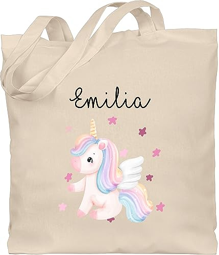 Geschenk mit Namen personalisiert by Shirtracer - Baumwolltasche - Einhörner - Süßes Einhorn Sweet Unicorn