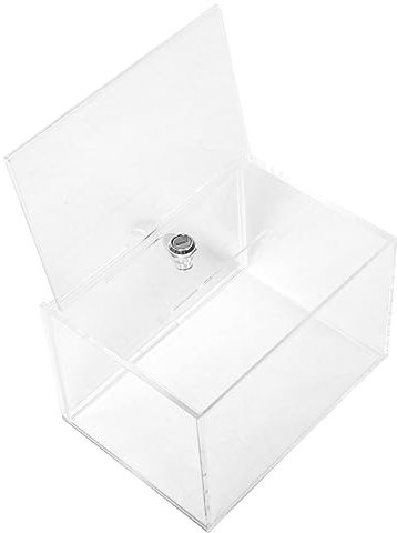 DOITOOL Transparente Wahlurne Aus Acryl Mit Schloss Wandmontage Spendenbox Abschließbar Große Kapazität Spritzwassergeschützt Vielseitig Für Abstimmungen Meinungsumfragen Und Spenden