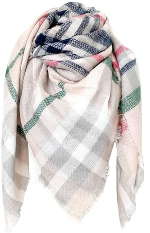 FIFTHAVE Schal Damen Halstuch Kaschmir Schal Scarf Winterschal Weich Deckenschal Tuch Spleißen Karo Schal Herbst Cashmereschal Strickschal Women Warmer Poncho Wolleschal Halstücher