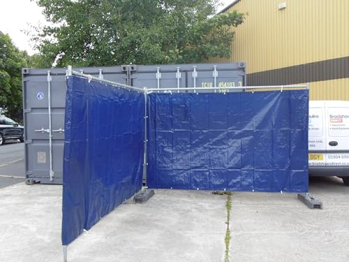 Blue Fence Tarp 1.76m x 3.41m covering HERAS and other types of fencing