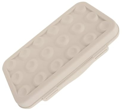 Organizador de Huevos Anticolisión de Pp Diseño de Rejilla y Tapa | Color Caqui, Uso en Refrigerador y Hogar, Estructura Resistente al Desgaste para Ordenar y Proteger cada Pieza