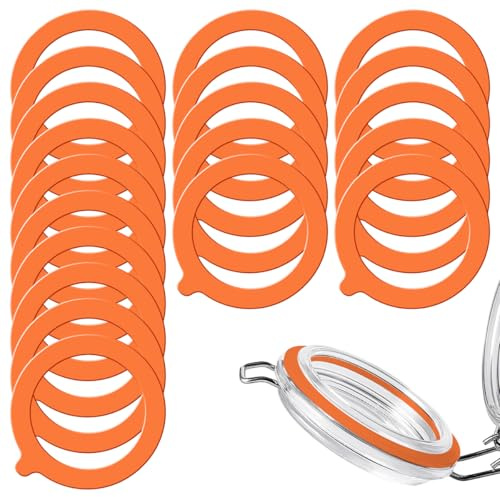 20 Stück Silikon Glasdichtungen Ersatz, Gummiringe für Weckgläser 93 X 67mm, Gummiringe für Gläser, Dichtringe für Einweckgläser, Silikon Dichtungsring für Normale Weithalsgläser, Einmachgläser