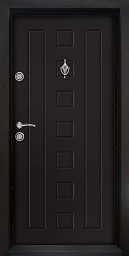 Porta blindata Portone Blindato Porta Ingresso Esterno 90x200 con Spioncino Serratura Marrone Scuro PL64 (interna sinistra)