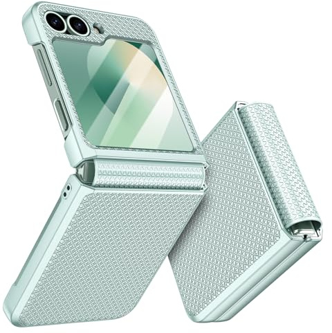 Doeshine för Samsung Galaxy Z Flip 6/Flip 7 FE fodral [Inte för Flip 7] med skydd för baksidan av skärmen & gångjärnsskydd, snyggt texturskydd med smal passform som inte glider och hårt stötskydd
