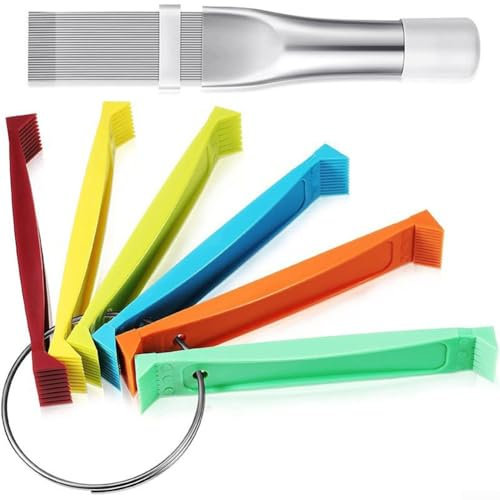 Juego de 5 limpiadores de aletas de aire acondicionado, cepillo de limpieza de aire acondicionado, limpiador de bobina de aire acondicionado, limpiador de aletas de refrigerador, evaporador,