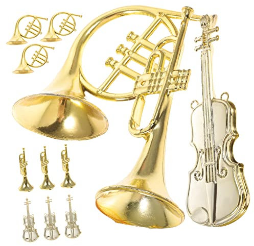 UPKOCH 12stücke Teiliges Aus Miniatur-musikinstrumenten Für Weihnachtsbaum-Dekoration Und -bastelprojekte Geigen Trompeten Und Mehr Für Feiertage Und Besondere Anlässe