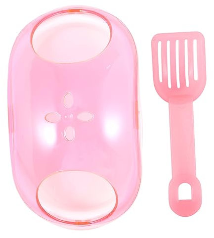 Happyyami Hamster Sandbadehaus Kunststoff Mit Sandschaufel Rosa Tragbares Sandbad Für Kleine Haustiere Wie Chinchillas Und Hamster Zur Fellpflege Und Stressabbau