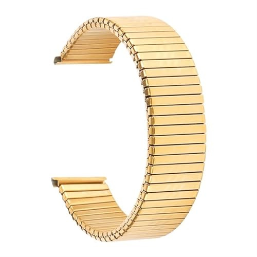 THBGTCNQ 12mm 14mm 16mm 18mm 20mm Stainless Steel Elastic Stretch Strap Metal Expansion Silver Gold Watch Band Wristband Bracelet with Tool