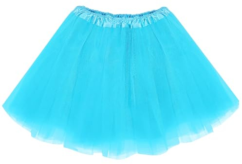 Dam tutu kjol minikjol stretch mini skater tutu kjol vuxen balettkjol tyllkjol för fest kostymer dans (blå)