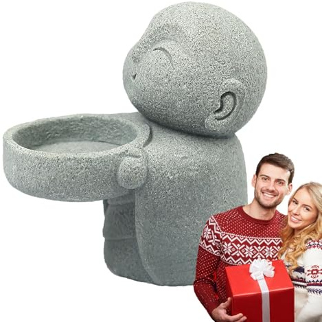 Niedliche kleine Mönch-Buddha-Figur – Buddha-Teelicht-Kerzenhalter, minimalistisches dekoratives Sammlerstück | Ästhetische Raumdekoration, perfekt für Wohnzimmer, Schlafzimmer oder Meditation