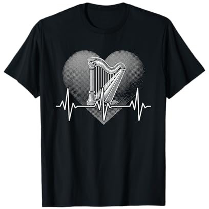 Herzschlag Harfe Harfe Musiker Instrument T-Shirt