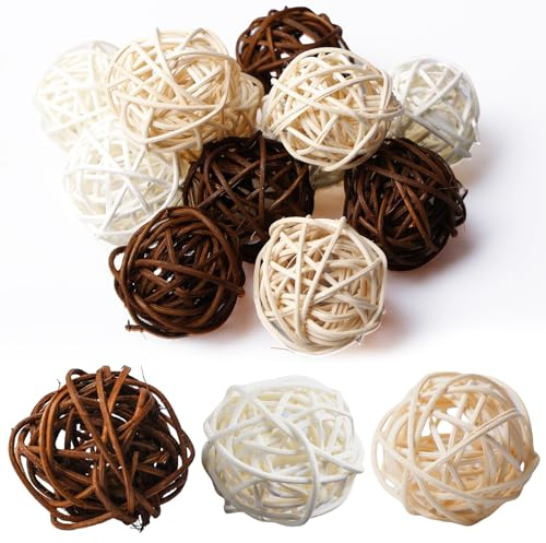 GOMETY Lot de 24 balles à mâcher pour petits animaux, jouets molaires, tressés naturels, pour les soins dentaires, pour lapin, chinchilla, hamster