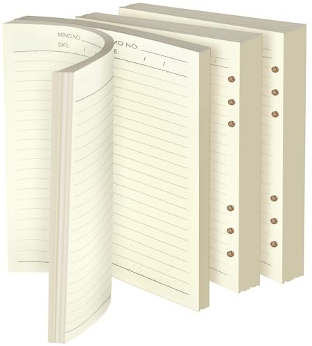 Vicloon A5 Nachfüllpapier, 180 Blatt Nachfüllbar Notizpapier 6 Löcher | Refill Paper Nachfülleinlagen, Refill Ringbucheinlagen für Notizbuch, Tagbuch, Skizze, Malerei