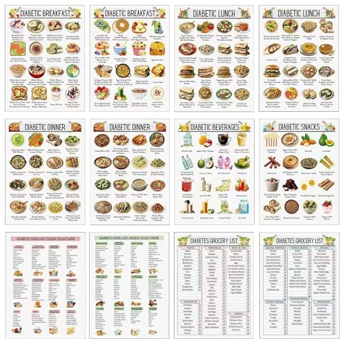 GjnjfdF Liste Alimentaire Diabétique | Plan Détaillé De Régime Diabétique Douze Éléments - Livre De Cuisine Polyvalent Et Portable Pour La Maison L'hôpital Les Voyages Et Les Déplacements