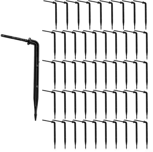 GLFLOW Baguette d'irrigation de 81,3 cm avec poignée en T en acier inoxydable pour arrosage des racines profondes pour plantes de jardin, arbustes, arbres fruitiers, tomates (50 pièces)