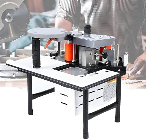 YLANMEI Encoladora de Cantos para carpintería, encoladora de Cantos de Doble Cara, máquina encoladora de Cantos de Madera y PVC, Temperatura Ajustable de 1200 W,White
