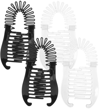 OSOLADY Bananen-Haarspange Für Damen 4 Stück Leichte Haarklammern Mit Sicherem Halt Für Pferdeschwanz Für Alltag Training Und Party Haaraccessoire Für Mädchen