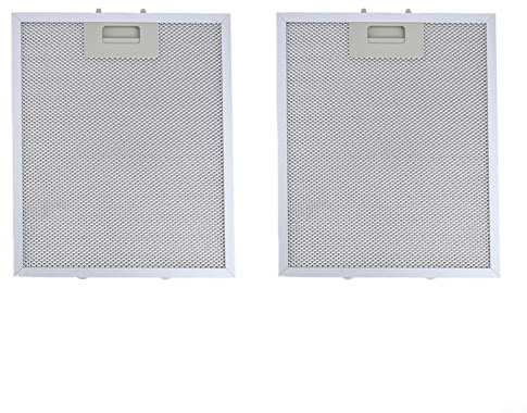 HEIBTENY Aluminium-Fettfilter für Dunstabzugshaube, 30 cm x 25 cm, silberfarbenes Metall, waschbar, Ersatz-Küchen-Abluftventilator, 2 Stück