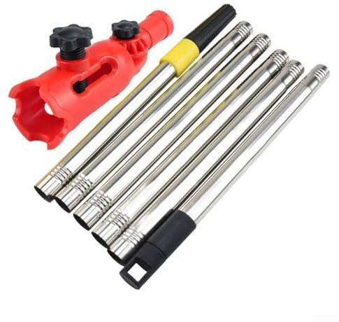 Rouleau de peinture extensible de 7 m avec 6 sections pour plafonds et murs hauts, avec fonction multi-angle et construction en acier inoxydable