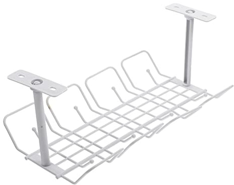 FONDOTIN Bandeja De Almacenamiento para Cables Bajo Escritorio Resistente Diseño Colgante para Oficina y Cocina Organizador Multifuncional para Gestión Ordenada De Cableado