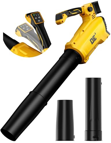DeForce Soffiatore per foglie senza fili, per DeWalt 20 V max batteria, soffiatore elettrico a batteria, 420 CFM, con manico regolabile, 3 velocità, per vialetto, patio, cortile (solo strumento)