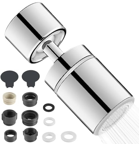 Aireador Grifo Cocina Giratorio 360°, Adaptador Grifo Cocina con 2 Modos | Extension Difusor Atomizador Fregadero, Universal Extensor Grifo Cocina Lavabo para Baño y Machos Roscados M20 M22 M24
