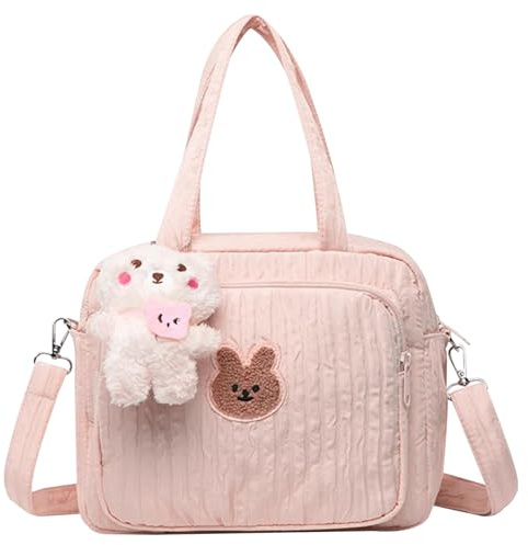 AZIDWERYQ Wickeltasche, Tragetasche, 9 x 6 x 8, großes Fassungsvermögen, Baby-Windeltasche mit niedlichem Puppen-Reißverschluss, Babypuppe mit verstellbarem Riemen und Griff, Umhängetasche für Mama