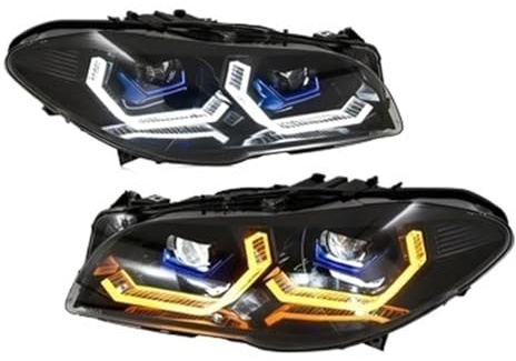 atuo Faro principal Compatible Con Serie 5 Para F10 F11 F18 2011-2014 2015 2016 2017 Incluye 1 Juego Faros Delanteros De Proyector Con Intermitentes Luz Diurna DRL
