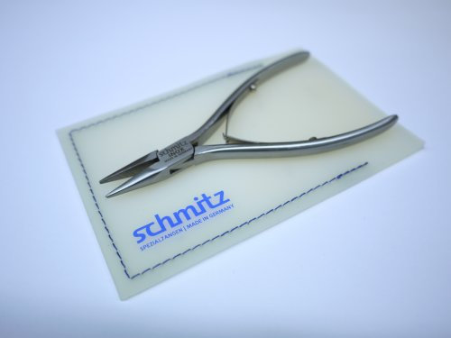 INOX Spitzzange 120mm - schmitz 4211FP00-RF - gerade, kurze Greif-Backen ohne Verzahnung - Durchgestecktes Zangengelenk für den Profi - INOX - Rostfrei - Made in Germany - Solingen