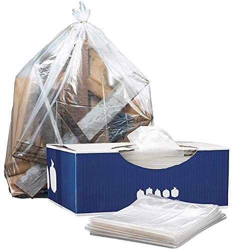 Plasticplace Bolsas de basura de 20-30 galones, 2.0 mil, 30 pulgadas de ancho x 36 pulgadas de alto, transparentes, caja de 100 unidades
