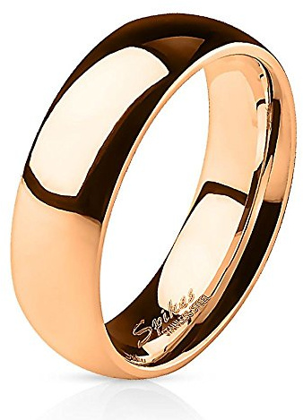 Bungsa 60 (19.1) Rotgold Ring Schmal Edelstahl für Damen & Herren 49-67 (Rosegold Rosé Edel Klassisch Fingerring Schmuckring Partnerringe Verlobungsringe Trauringe Damenring Chirurgenstahl Frauen)