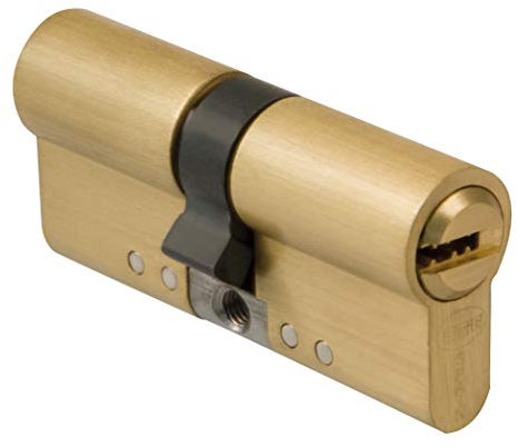 Amig - Cilindro de seguridad - Cerradura para puertas - Bombín de doble embrague - Antiganzúa y Antibumping - Incluye 5 llaves - Dorado mate - Medidas: 62 (31-31 mm)