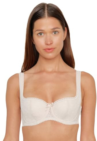 Susa Reggiseno Dirndl da Donna 7592, Semi-Velato, Beige Puro, 6E