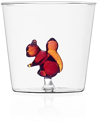 Ichendorf Milano Tumbler Scoiattolo | Collezione Animal Farm | 35 cl | Vetro Borosilicato | Fatto a Mano