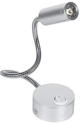 Ymiko LED Reading Light Wall-Mounted Bedside Reading Lamp Sconce Lamp Book Lights with Gooseneck and Off/ON Switch for Office Home (white-1W)