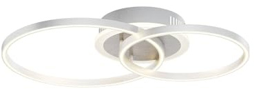 Lindby LED Smart Home Deckenlampe Edica dimmbar mit Leselampe (Modern) in Alu aus Aluminium (1 flammig,) - Deckenleuchte Lampe Wohnzimmerleuchte