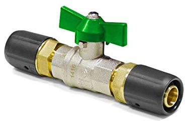 Steckfitting Kugelhahn für Trinkwasser 20 x 2 auf 20 x 2 grün