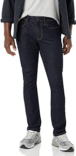 Amazon Essentials Jeans elasticizzati a vita alta vestibilità attillata - colori fuori produzione Uomo