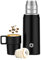 Healter 850ml Vacuum Flask for hot Drink (12 hrs hot & 24hrs Cold) Coffee Flask with Multifunctional Cup Lid Hot Water Flasks with Leakproof Lid for Adult, Gym, Outdoor(Black)