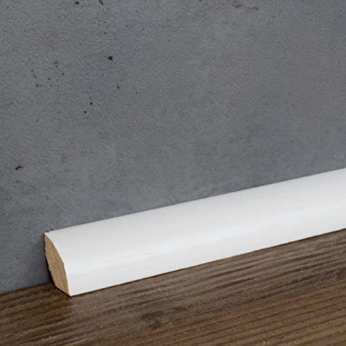 Südbrock | Battiscopa 14.31 | Bianco | 14 x 14 x 2000 mm | Laccato | Battiscopa in legno massello | Listello a pavimento | Design elegante | 10 metri
