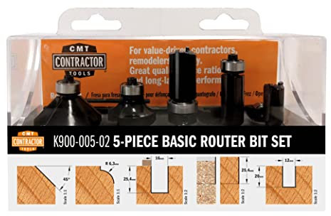 CMT ORANGE TOOLS K900-005-02-5-TEILI. SATZ IN MASSIVHOLZKISTE HW Z2 S=8 D=12/16/12.7/25/35 RE