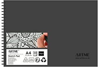 Artme A4-Skizzenblock, 30 Blatt (160 g/m²), Skizzenbuch mit Spiralbindung