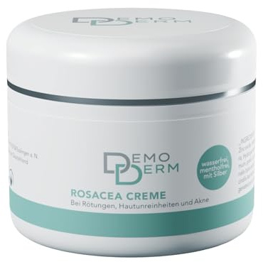 DemoDerm Rosacea Creme 30 g – wasserfreie Pflege | Für zu Rosacea neigende, empfindliche Haut | Mit Zink, Schwefel & Silber | Sehr ergiebig | Made in Germany