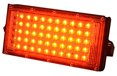 QQY Foco LED Exterior, Luz de Seguridad al aire libre súper brillante 5000ml, Lámpara de pared de iluminación de inundación impermeable ip66 Patio trasero del patio del garaje (50W, Rojo)