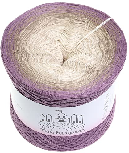 Farbverlaufsgarn Bobbel Wolle Größe wählbar Strickwolle Häkeln (Tagtraum - Violett außen, 200g/1000m - 3Fach)
